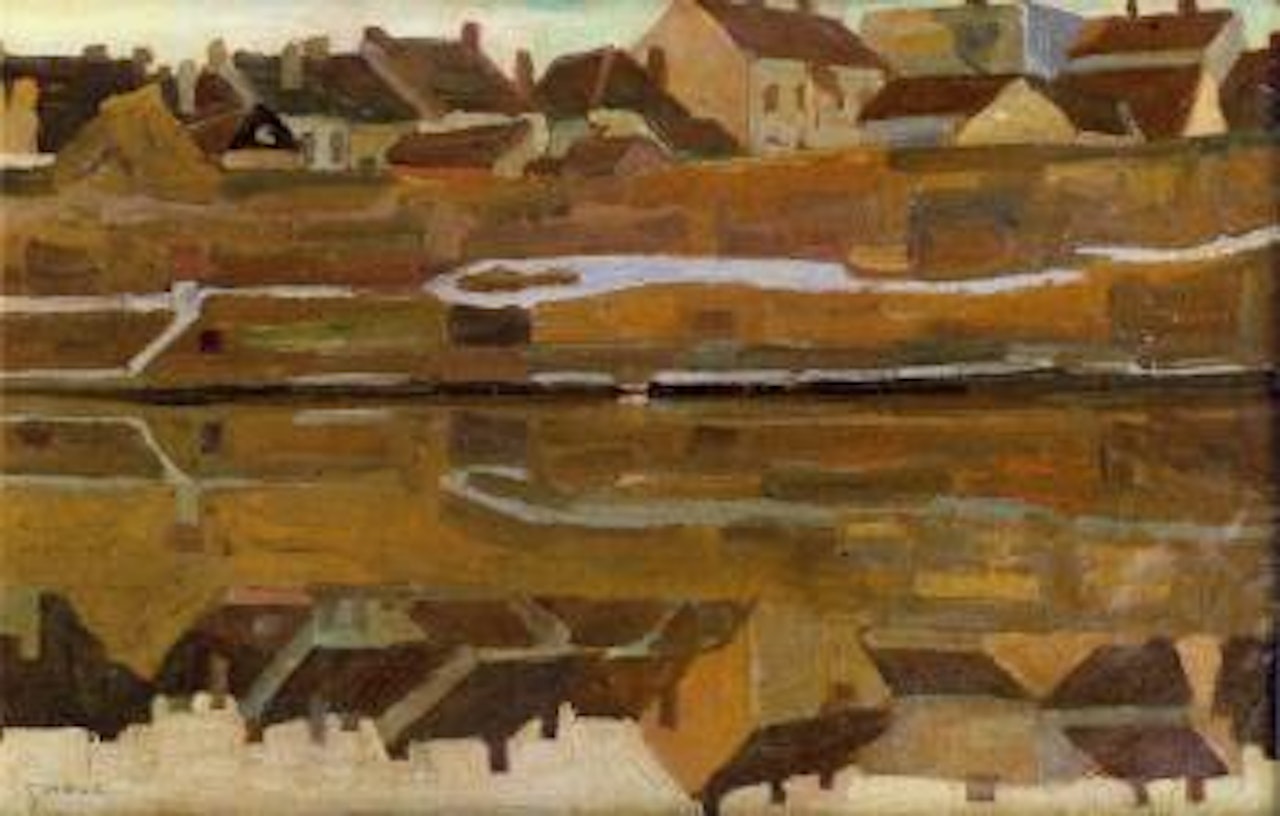 Dorf am Fluss I by Egon Schiele