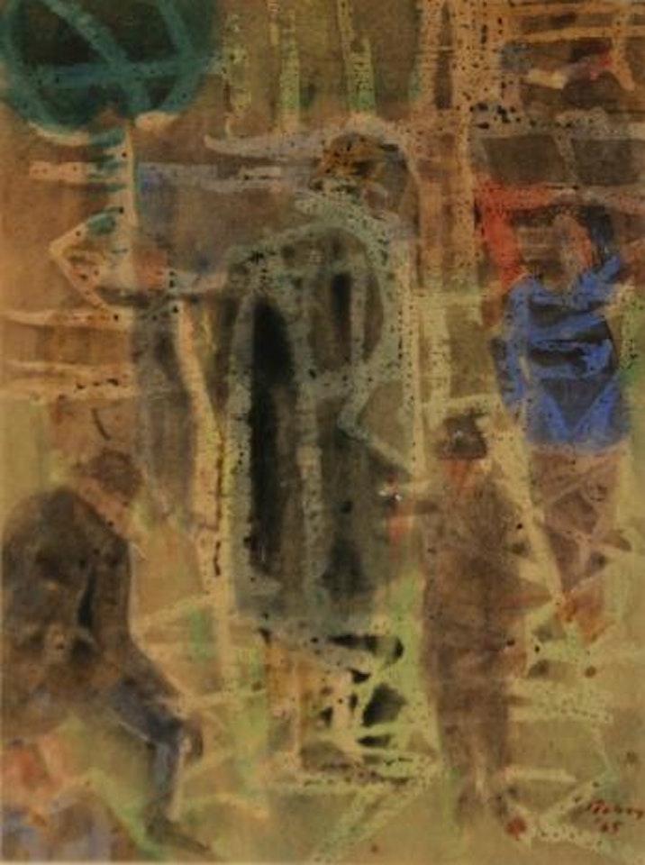 Untitled multi-colored abstraction by Mark Tobey