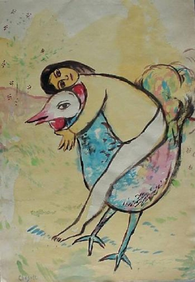 Femme et Coq by Marc Chagall