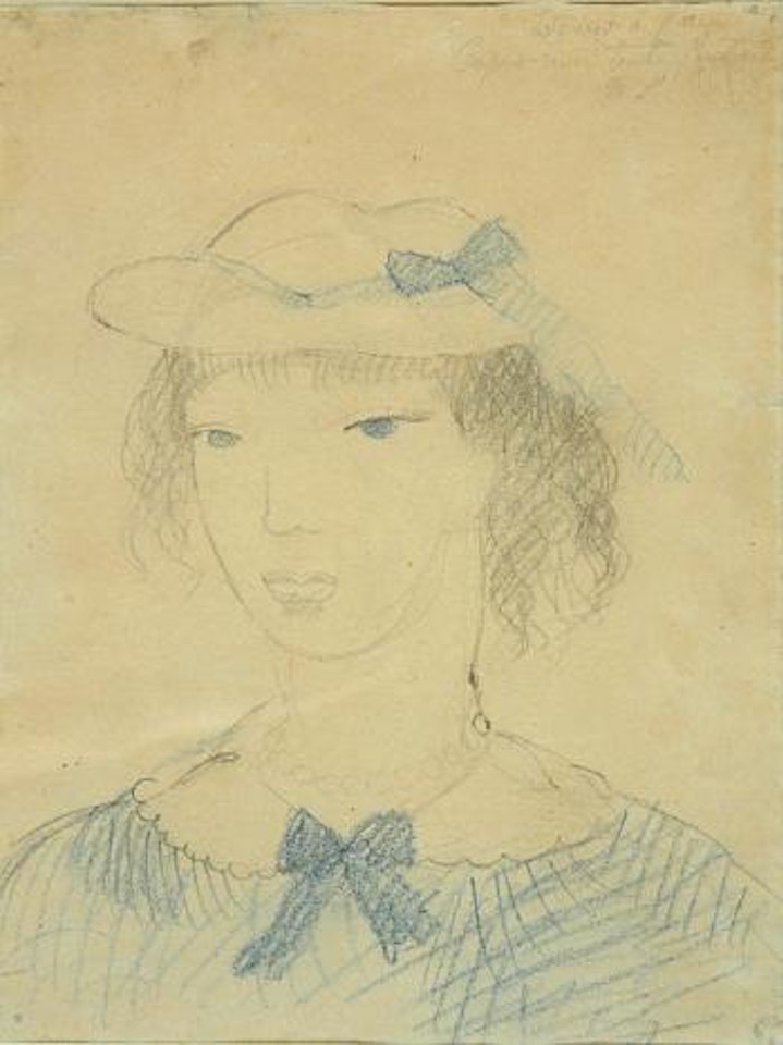 Jeune femme au robe bleu by Marie Laurencin
