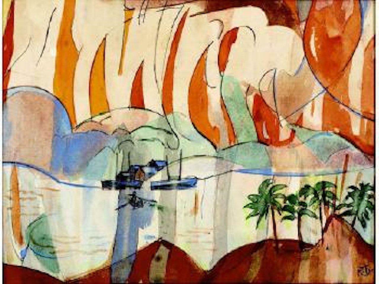 Sunset Grenada by Romare Bearden