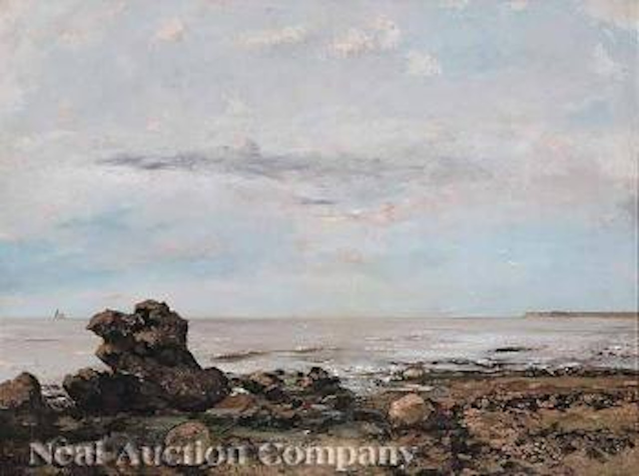 A Beach Scene by Gustave Courbet