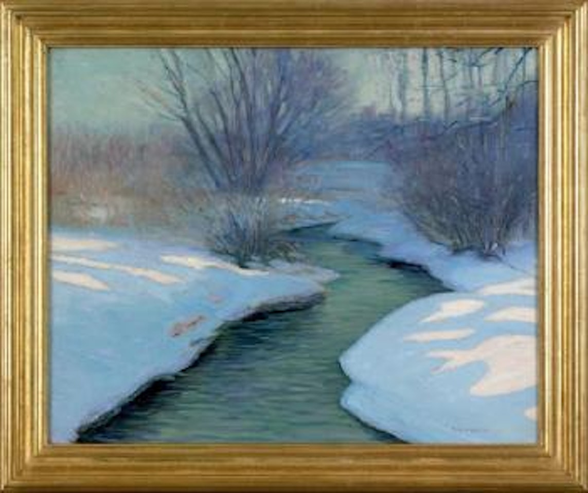 Winter landscape with a river by Edward Willis Redfield