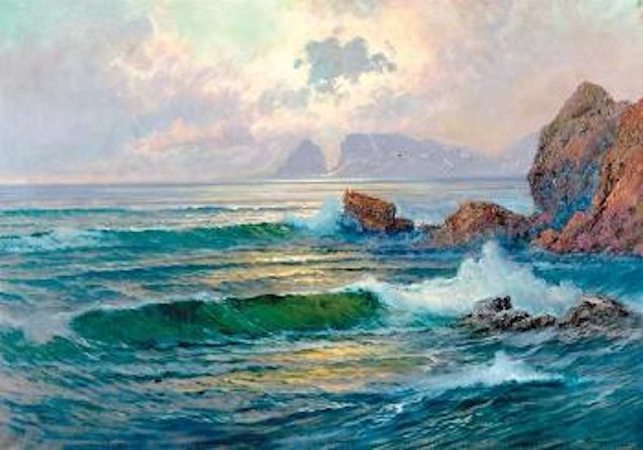 Seascape at dusk by Frederick Judd Waugh