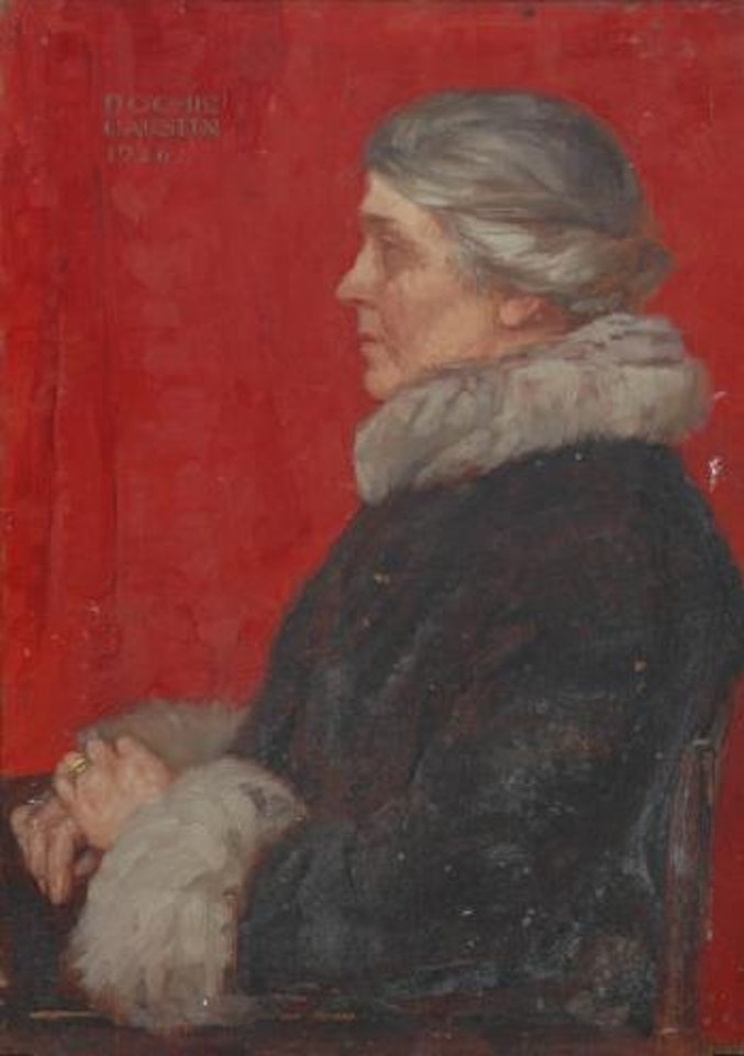 A portrait of Dochie Garstin, the artist's wife by Norman Garstin