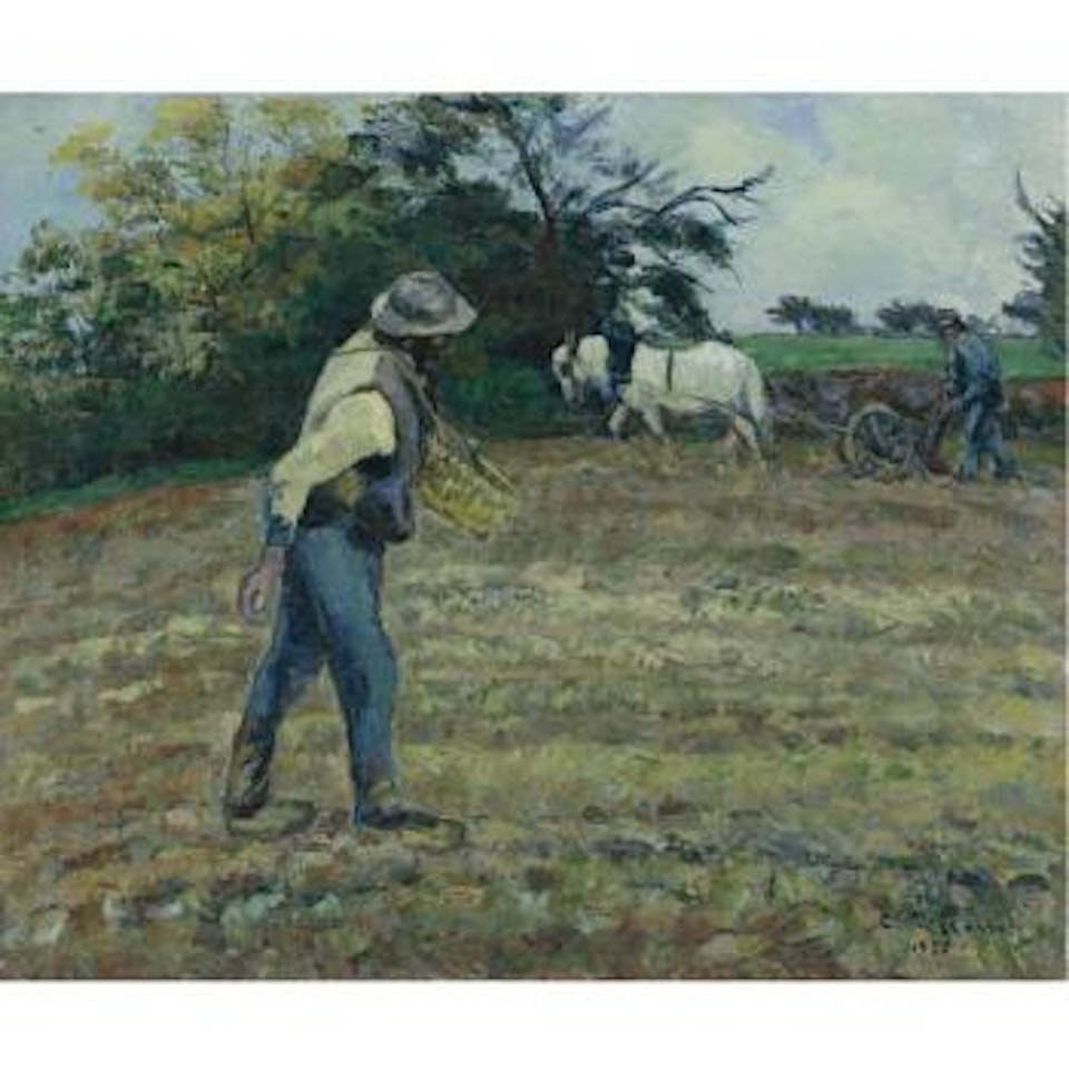 Semeur Et Laboureur, Montfoucault by Camille Pissarro