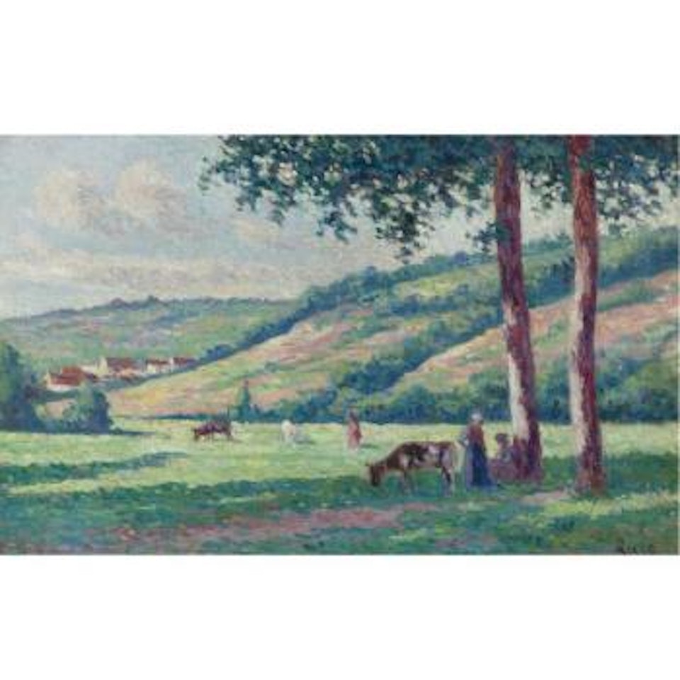 Paysage Aux Bergères Et Vachers by Maximilien Luce