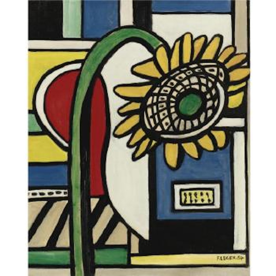 Un Tournesol Sur Fond Polychrome by Fernand Leger
