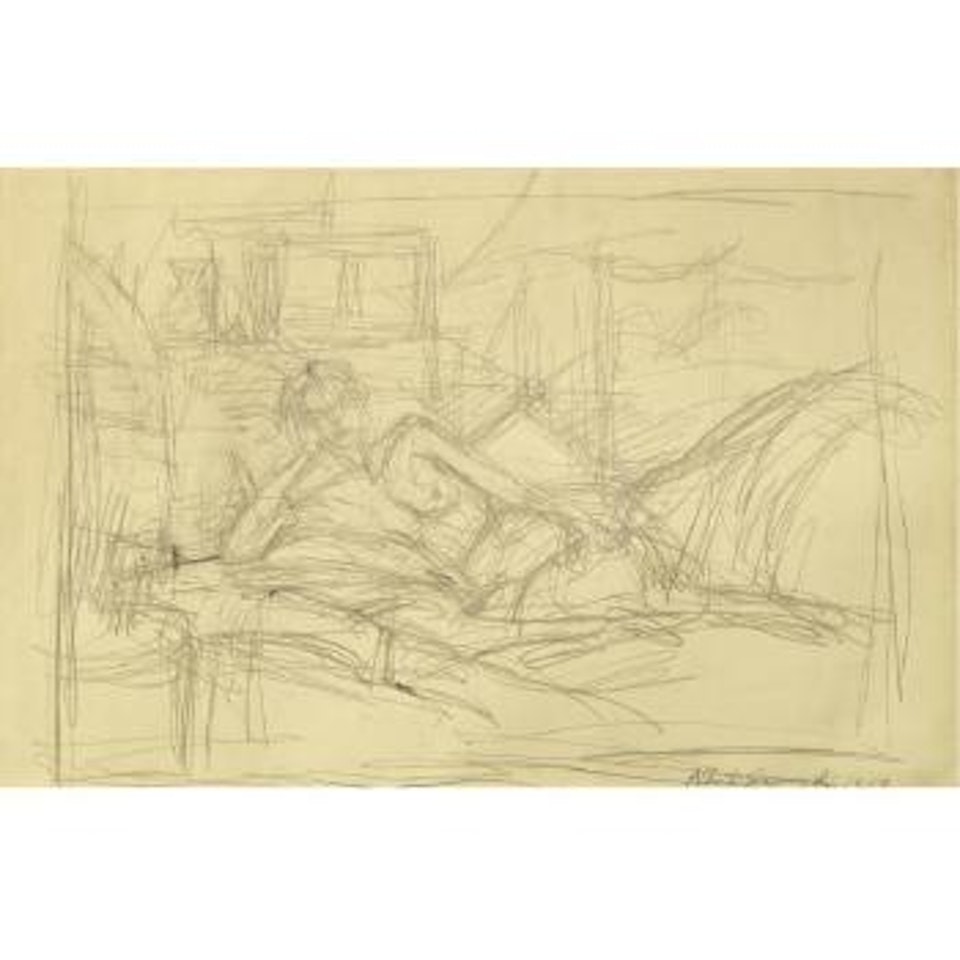 Nu Étendu Dans Un Lit (Annette Dans La Chambre Rue Hippolyte Maindron) by Alberto Giacometti