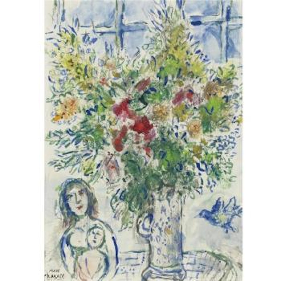 Femme Et Enfant Au Bouquet by Marc Chagall