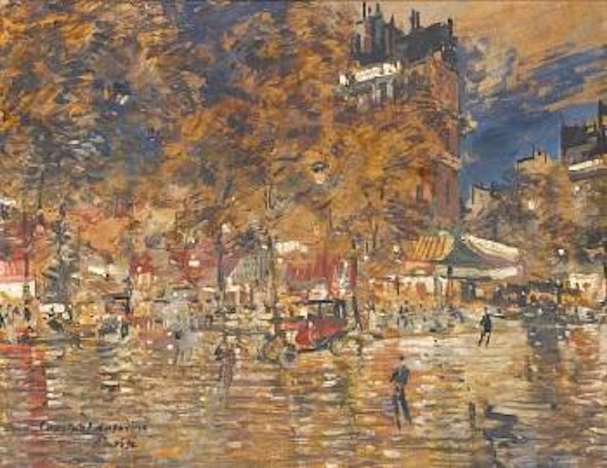 Parisian street scene by Konstantin Alekseevich Korovin