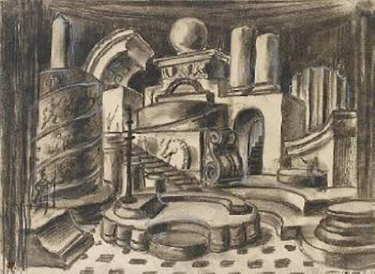 Décor de theatre: Antoine et cleopatre by Mstislav Valerianovich Dobuzhinsky