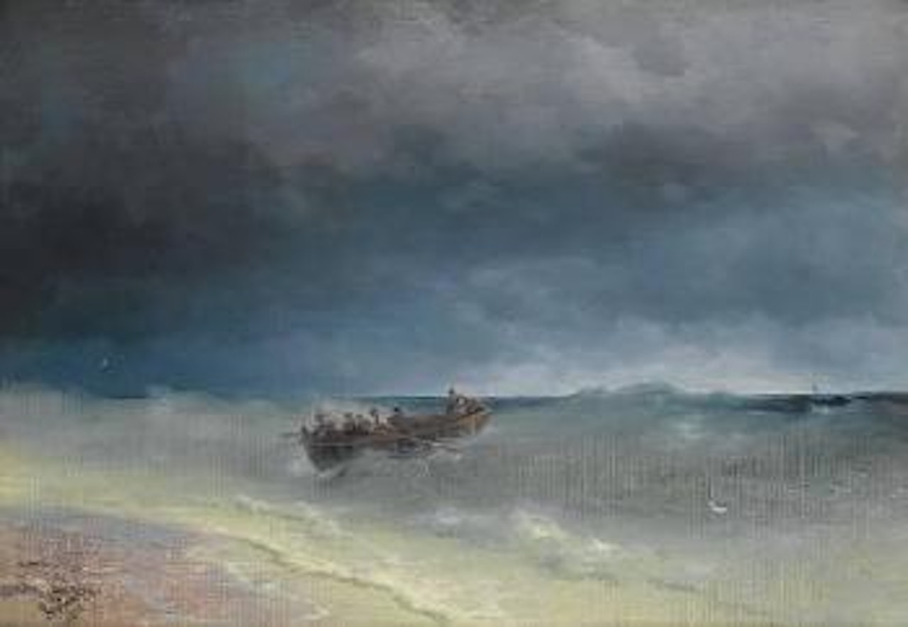 In stormy waters by Ivan Konstantinovich Aivazovsky