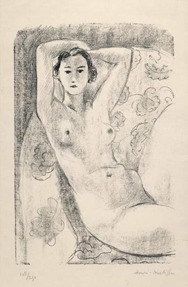 Nu assis dans un Fauteuil au Décor fleuri by Henri Matisse