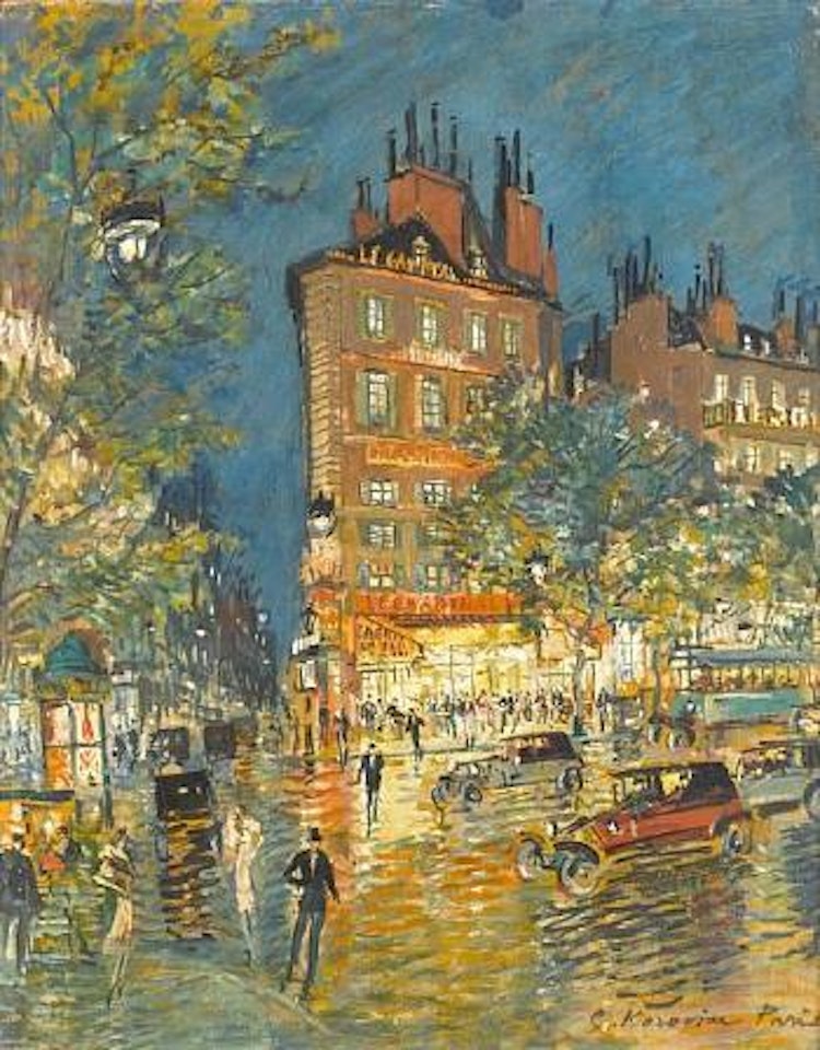 'Café Cardinal', Paris by Konstantin Alekseevich Korovin