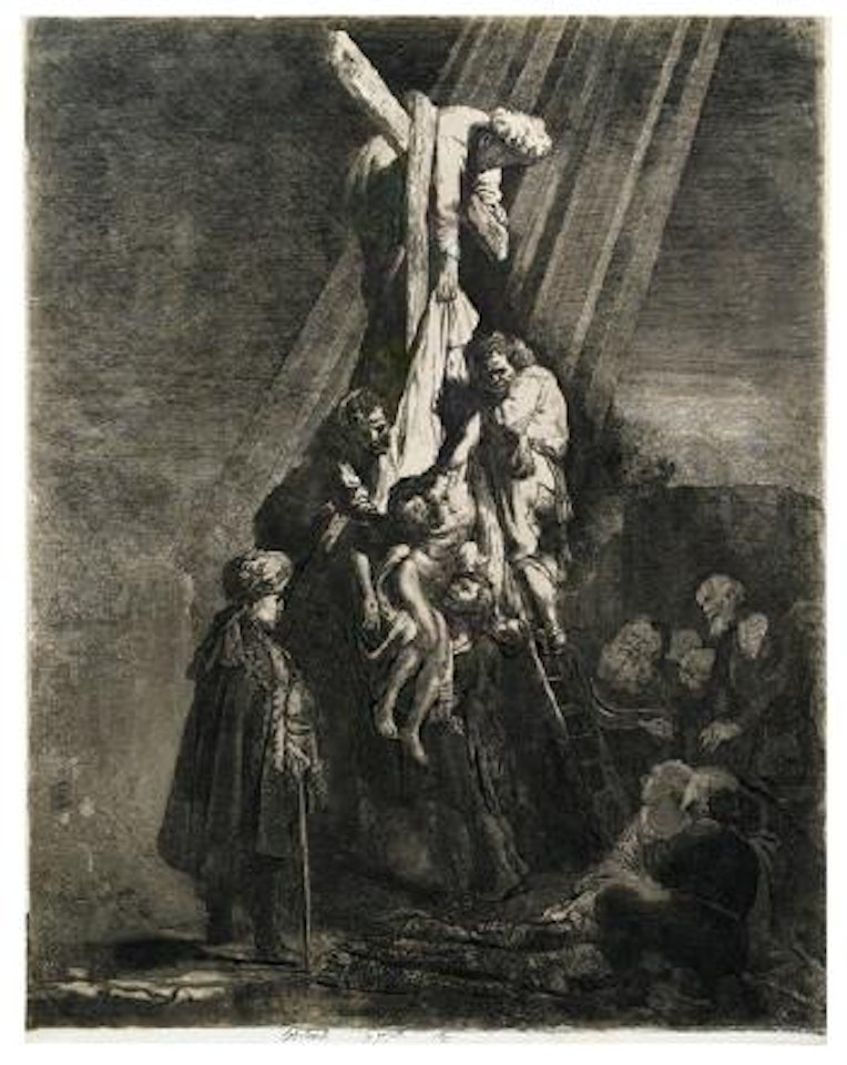 The descent from the cross by Attributed to Rembrandt Harmensz van Rijn