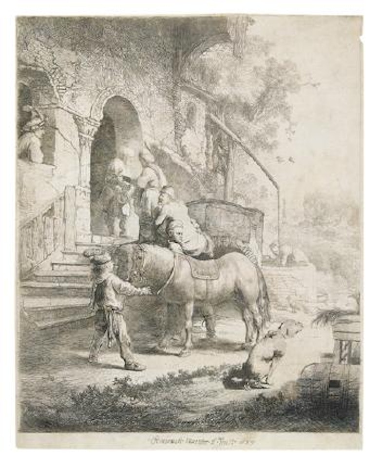 The good Samaritan by Attributed to Rembrandt Harmensz van Rijn