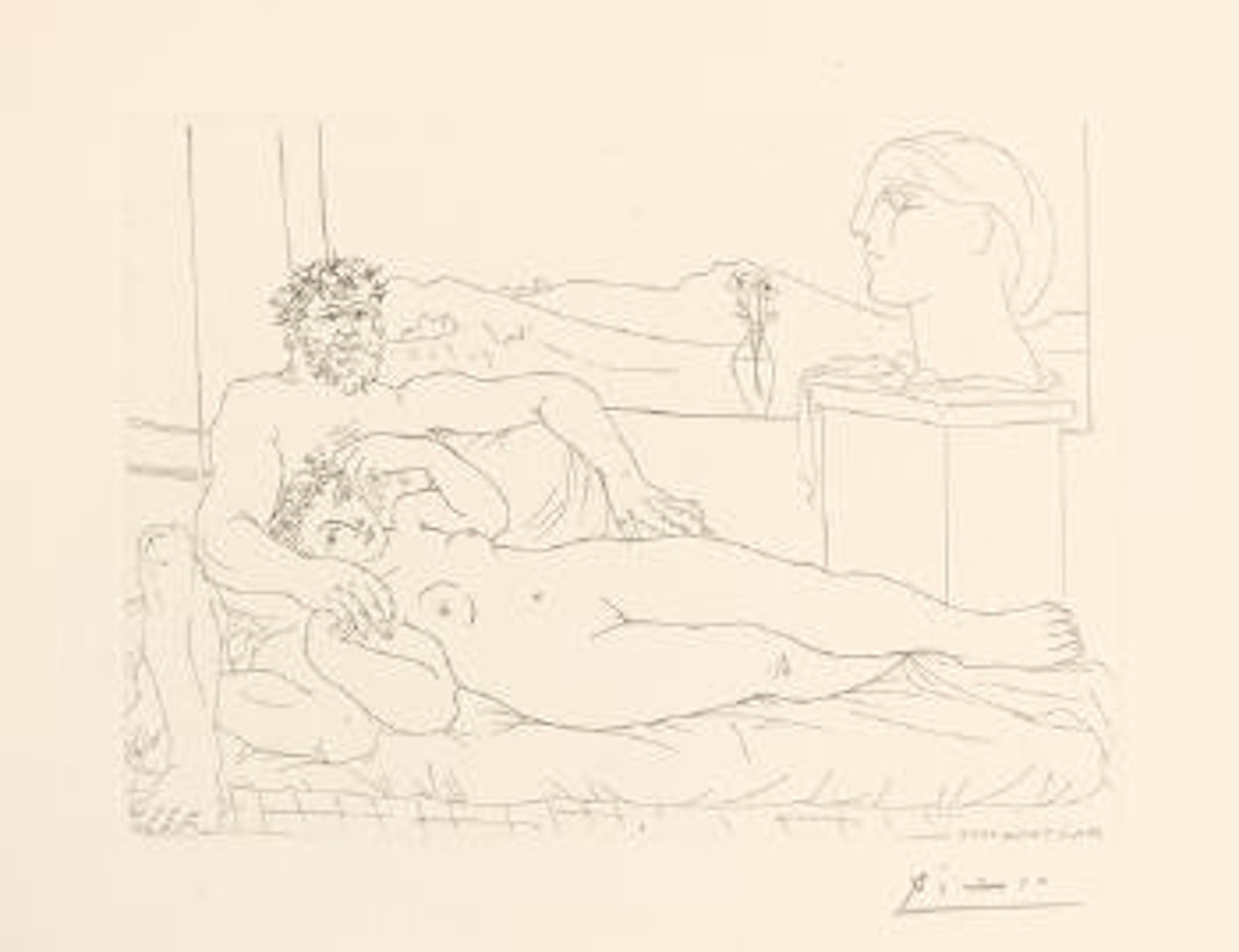 Le repos du sculpteur, II by Pablo Picasso