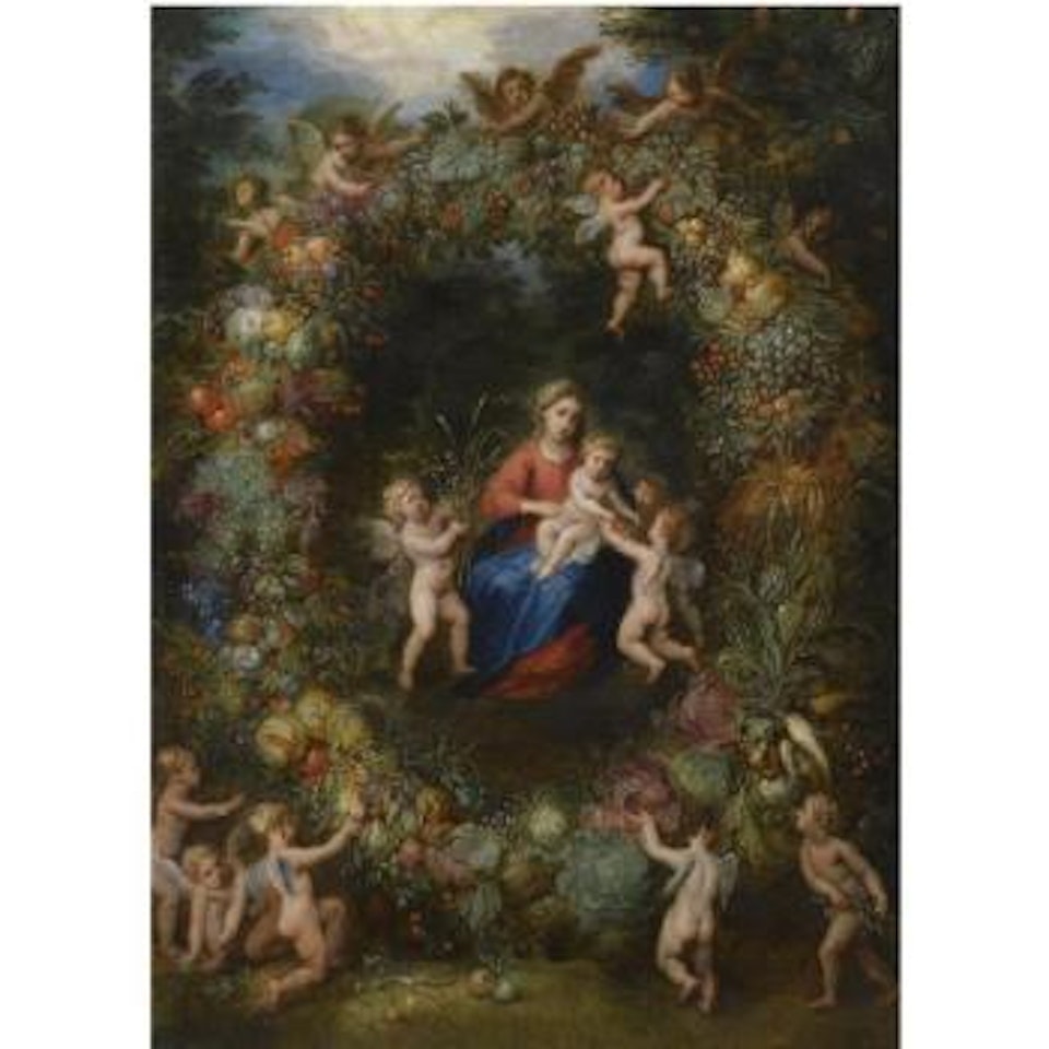 The Virgin And Child With Angels In A Garland Of Flowers by Jan Brueghel the Younger