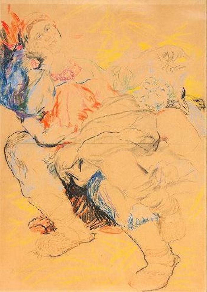 Woman and sleeping man by Filip Malyavin