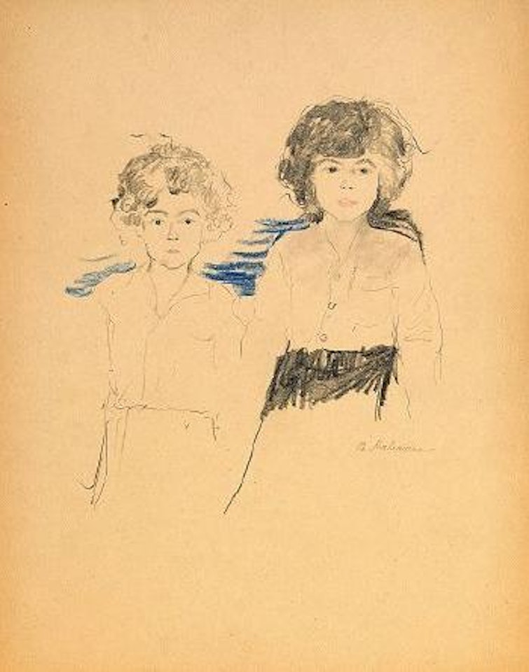 Portrait Sketch of Two Children by Filip Malyavin