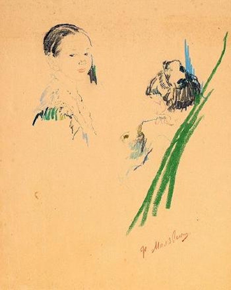 Two studies of girl's head, one from behind by Filip Malyavin