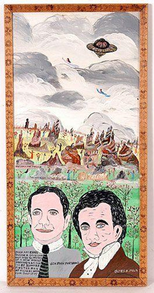 John and James taking a good look #1445 by Howard Finster