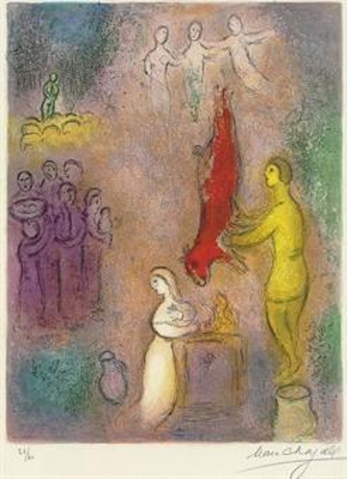 Sacrifice aux Nymphes, from Daphnis and Chloé (M. 330; see C. books 46) by Marc Chagall