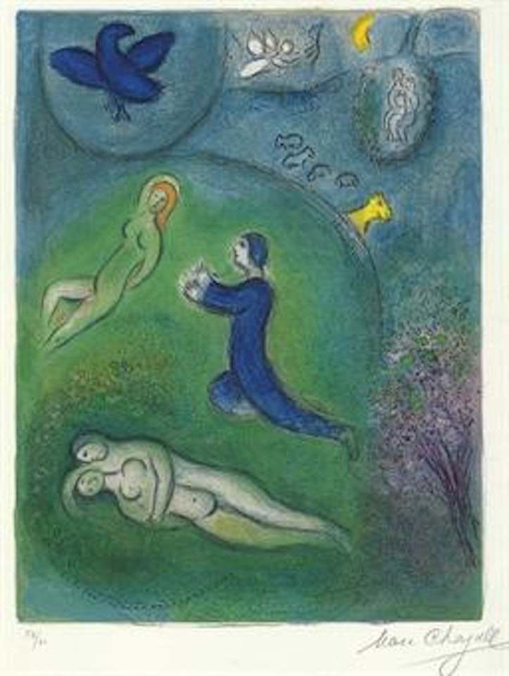 Daphnis et Lycénion, from Daphnis and Chloé (M. 336; see C. books 46) by Marc Chagall