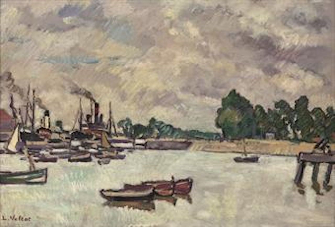 Trois barques dans le Port de Ouistreham by Louis Valtat