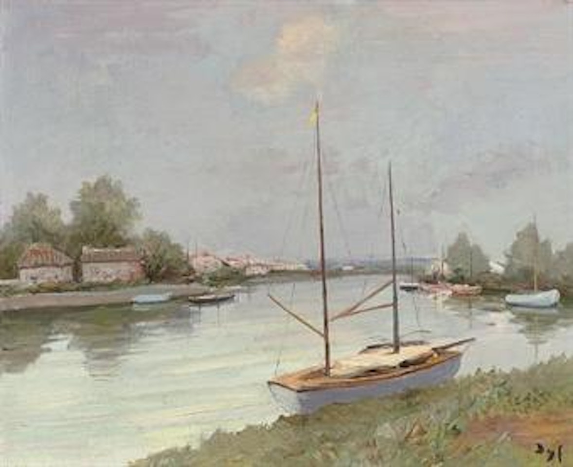 Le canal du midi à Aygues-Morte by Marcel Dyf