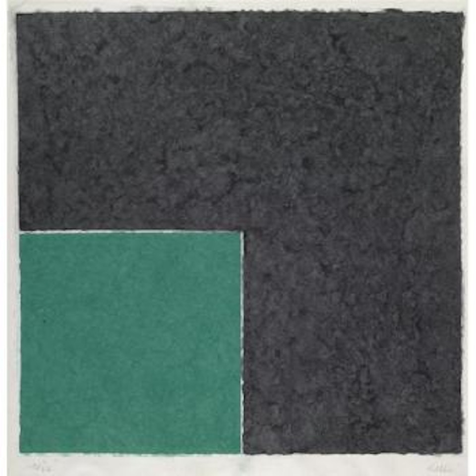 Colored Paper Image XVIII (Green Square With Dark Gray) (A. 158) by Ellsworth Kelly
