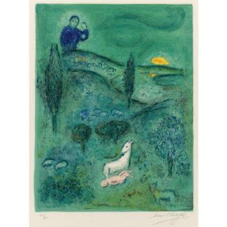 Daphnis And Chloe: Lamon Discovers Daphnis (M. 309) by Marc Chagall