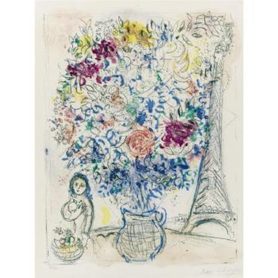 Bouquet With Eiffel Tower (M. 222) by Marc Chagall