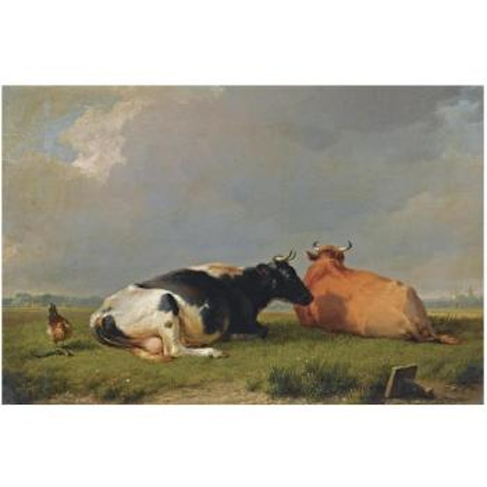 Cows At Rest In A Summer Landscape by Eugène Joseph Verboeckhoven