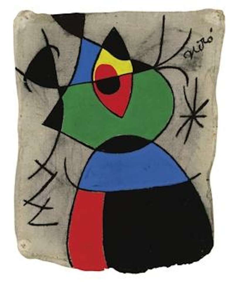 Femme et oiseau dans la nuit by Joan Miró