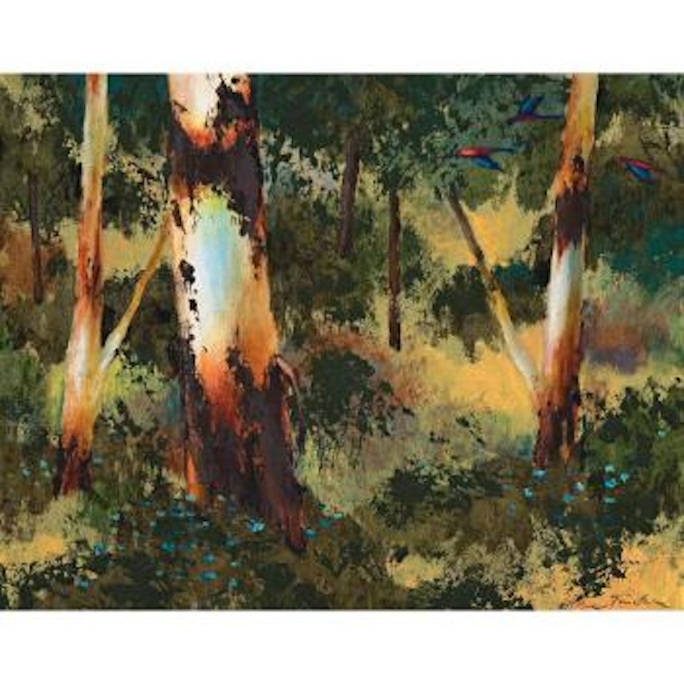 Rosellas In Flight by Albert Tucker