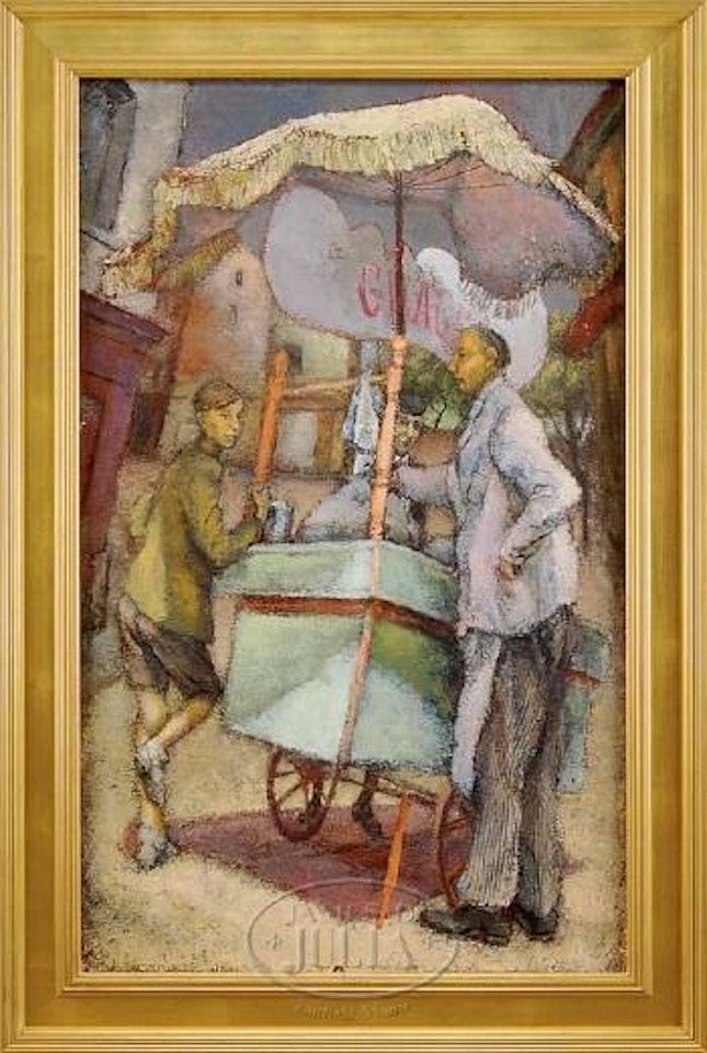 Ice cream vendor by Marcel Dyf