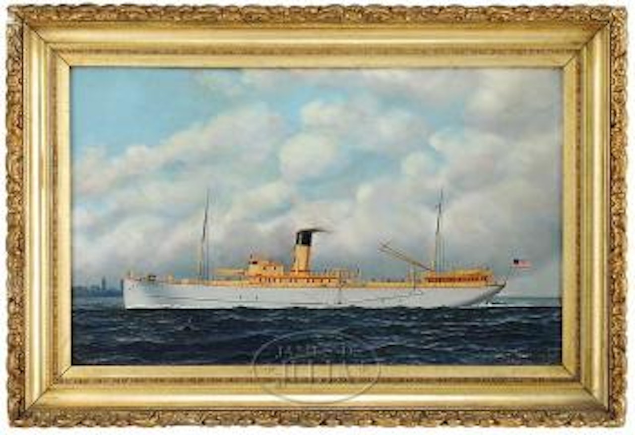 American steamship off New York by Antonio Jacobsen