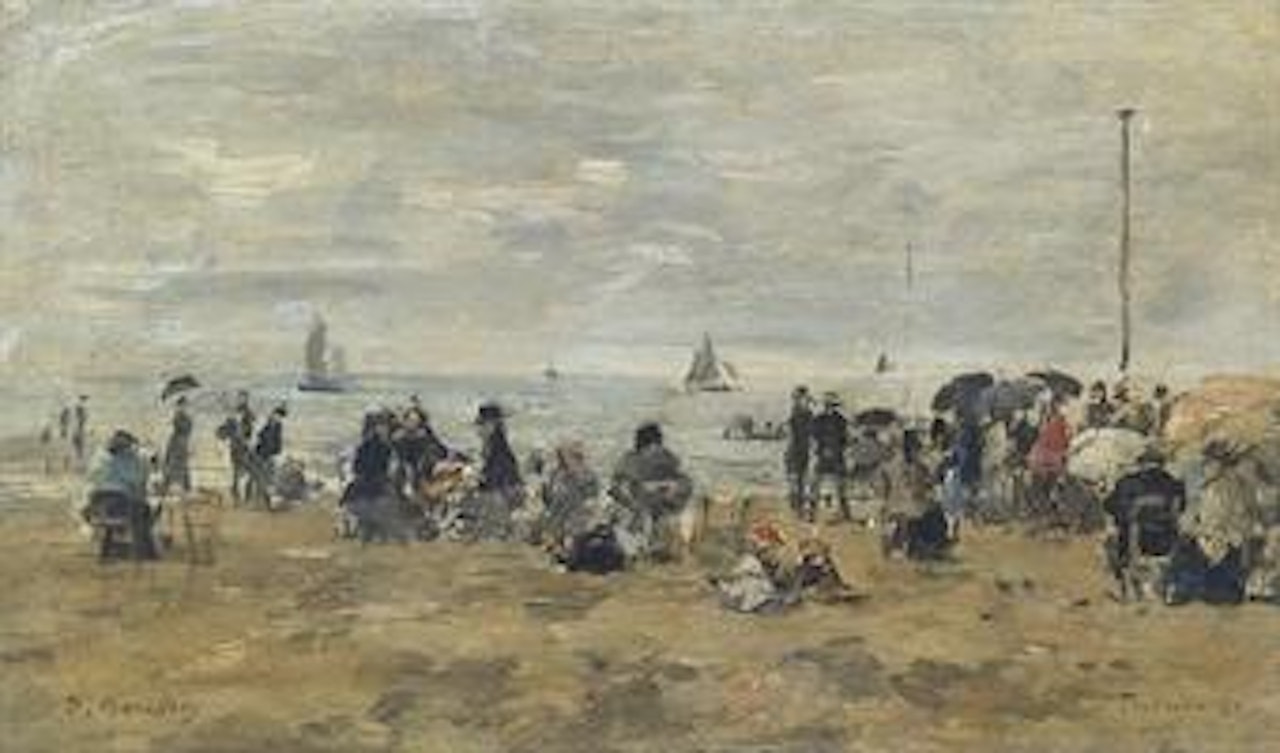 Trouville Scène de plage by Eugène Boudin