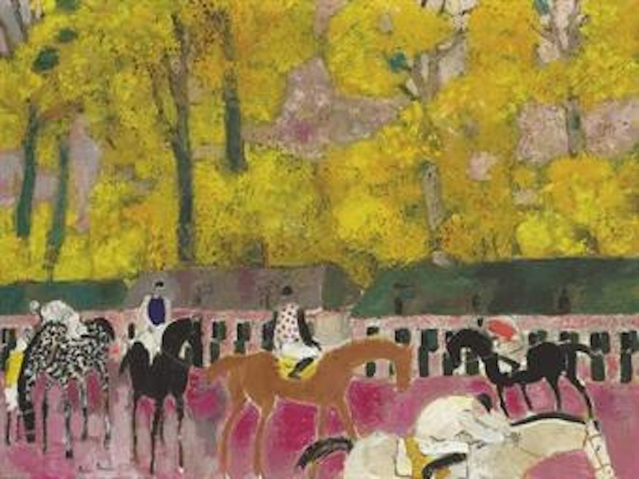 Le paddock à Maison Laffitte by André Brasilier