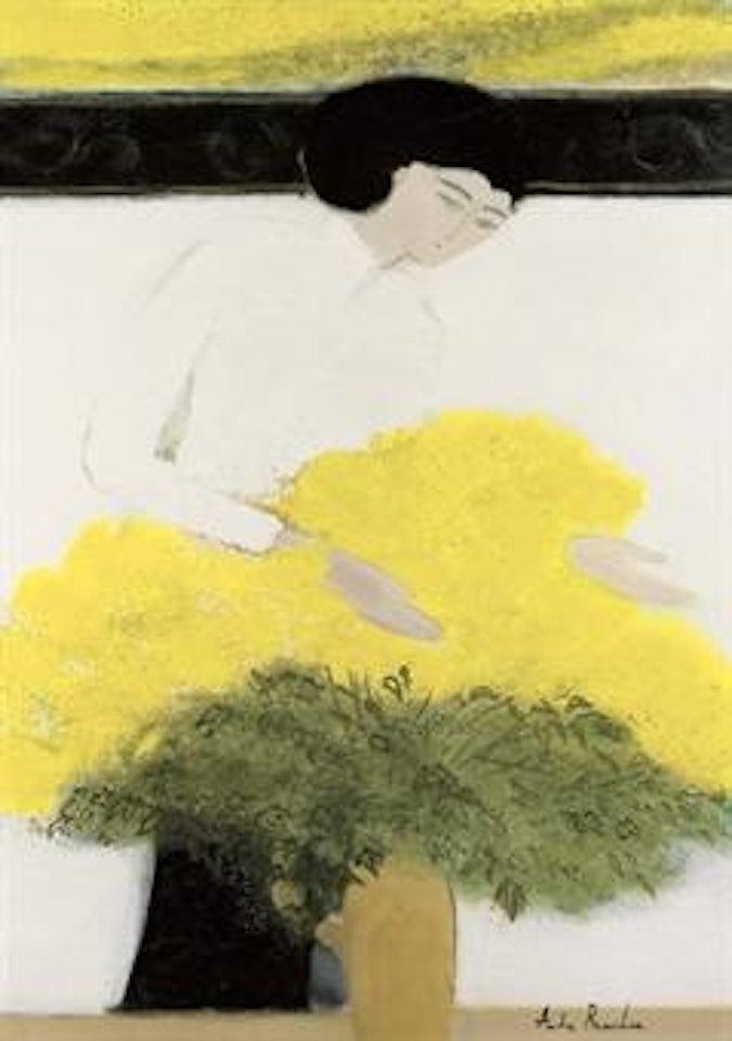 Chantal au bouquet jaune by André Brasilier
