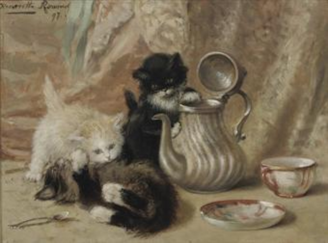 Verstoorde Theevisite: tea time by Henriette Ronner-Knip