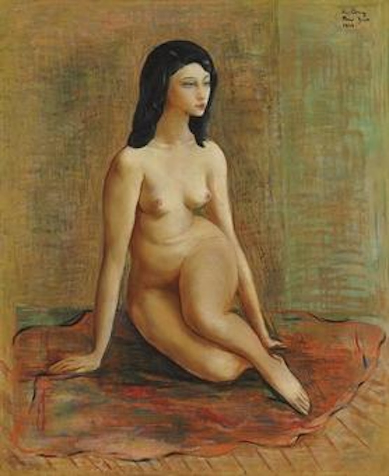 Nu assis by Moïse Kisling