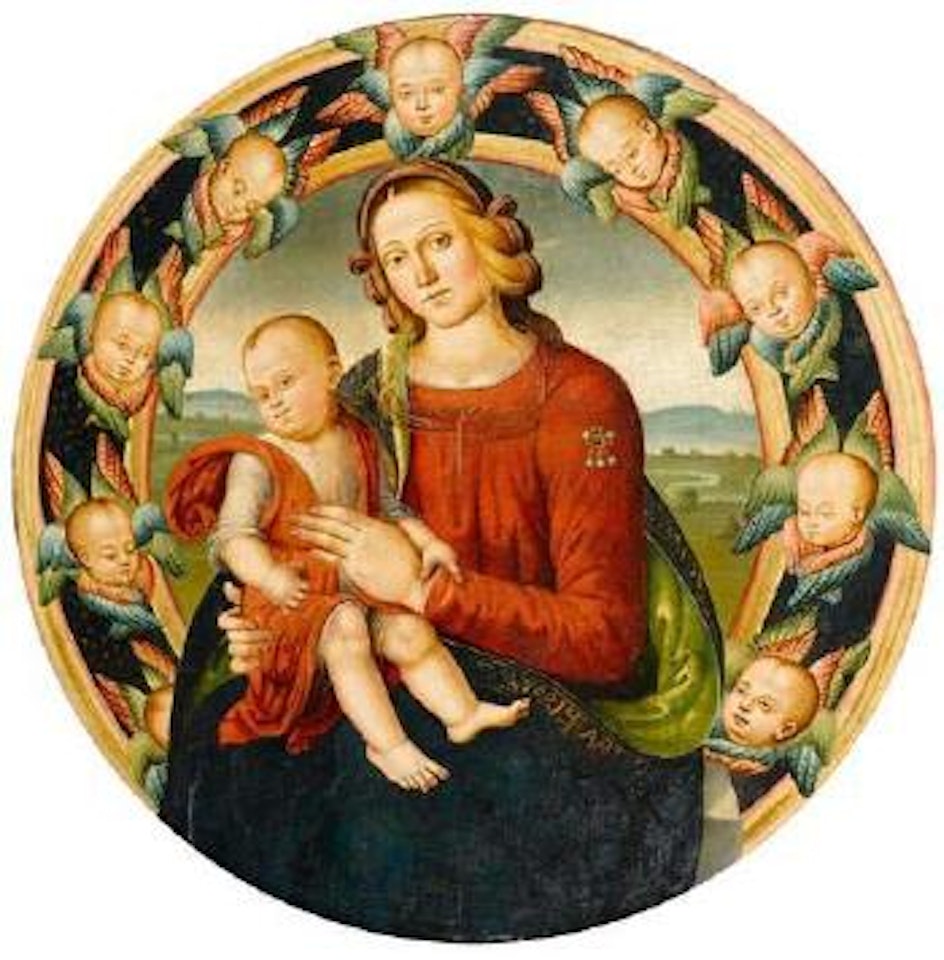 Madonna und Kind in einem Cherubimreigen by Italian School