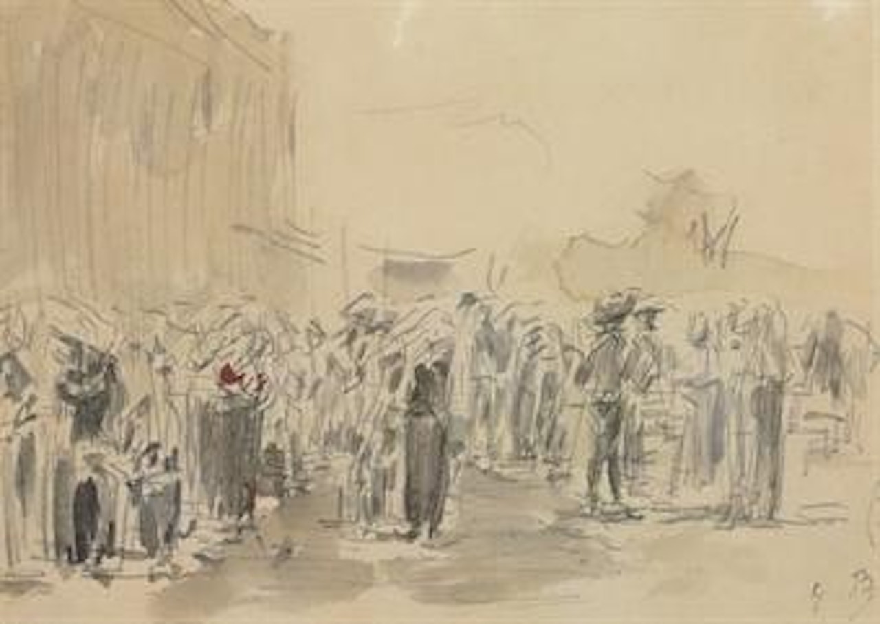 Marché en Bretagne by Eugène Boudin