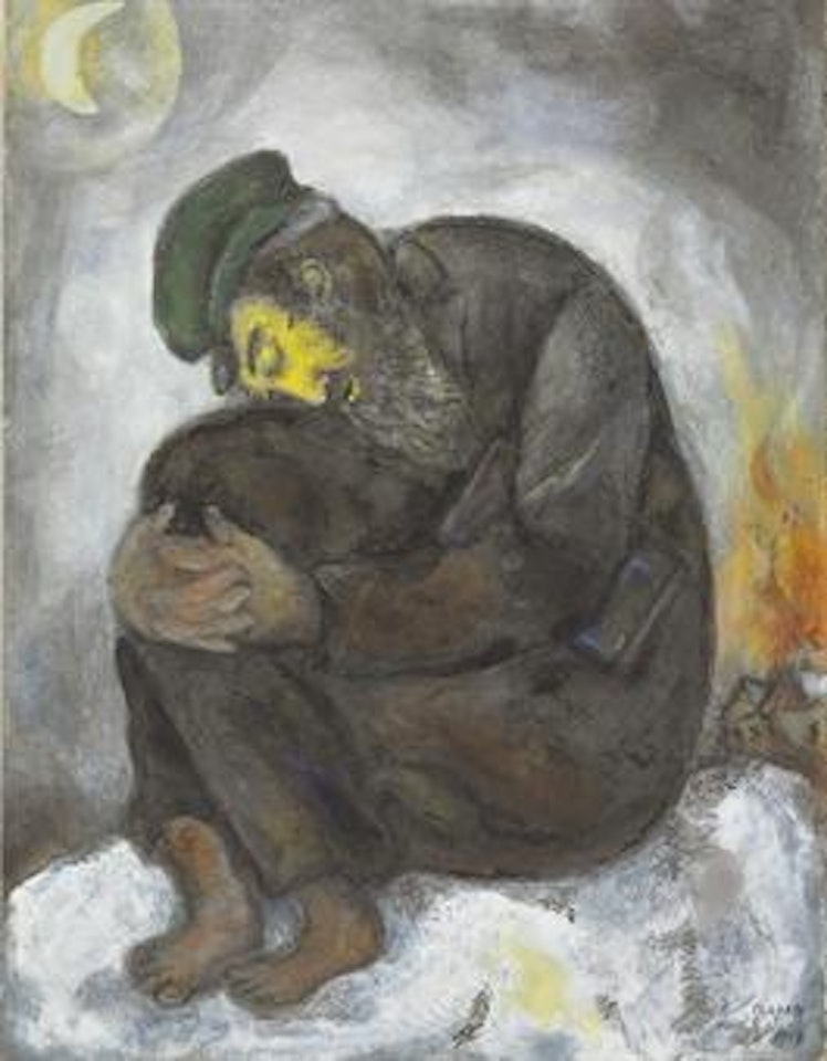 Talmudiste endormi by Marc Chagall