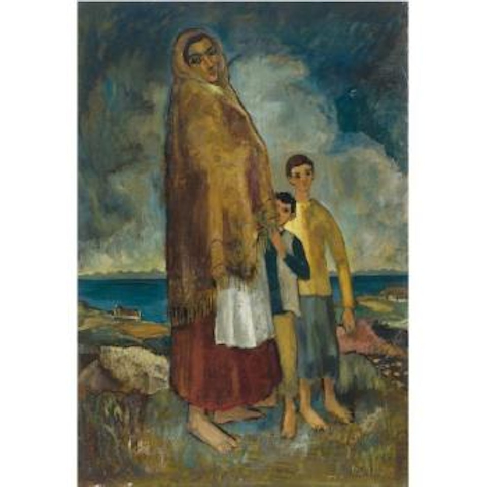 Widow And Two Sons by Gerard Dillon