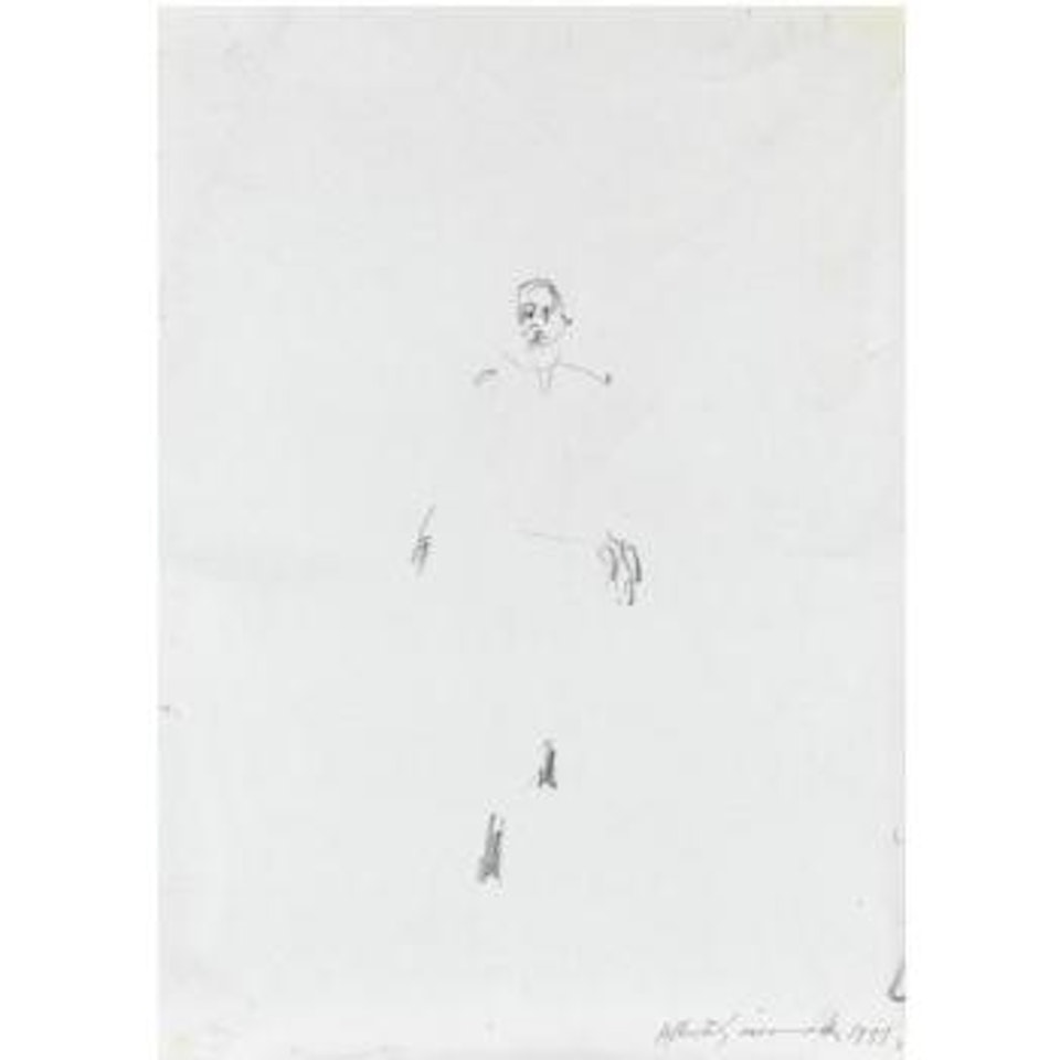 Homme Qui Marche (Recto); Figure Allongée Jambes Écartées (Verso) by Alberto Giacometti