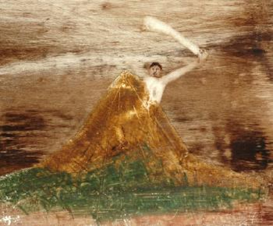 Landscape with figure by Sidney Nolan